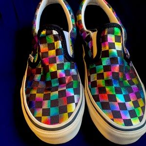 Vans Iridescent Slip Ons Size 3 Like New